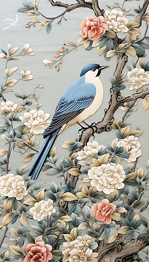 中国风花鸟鸟类立体装饰画