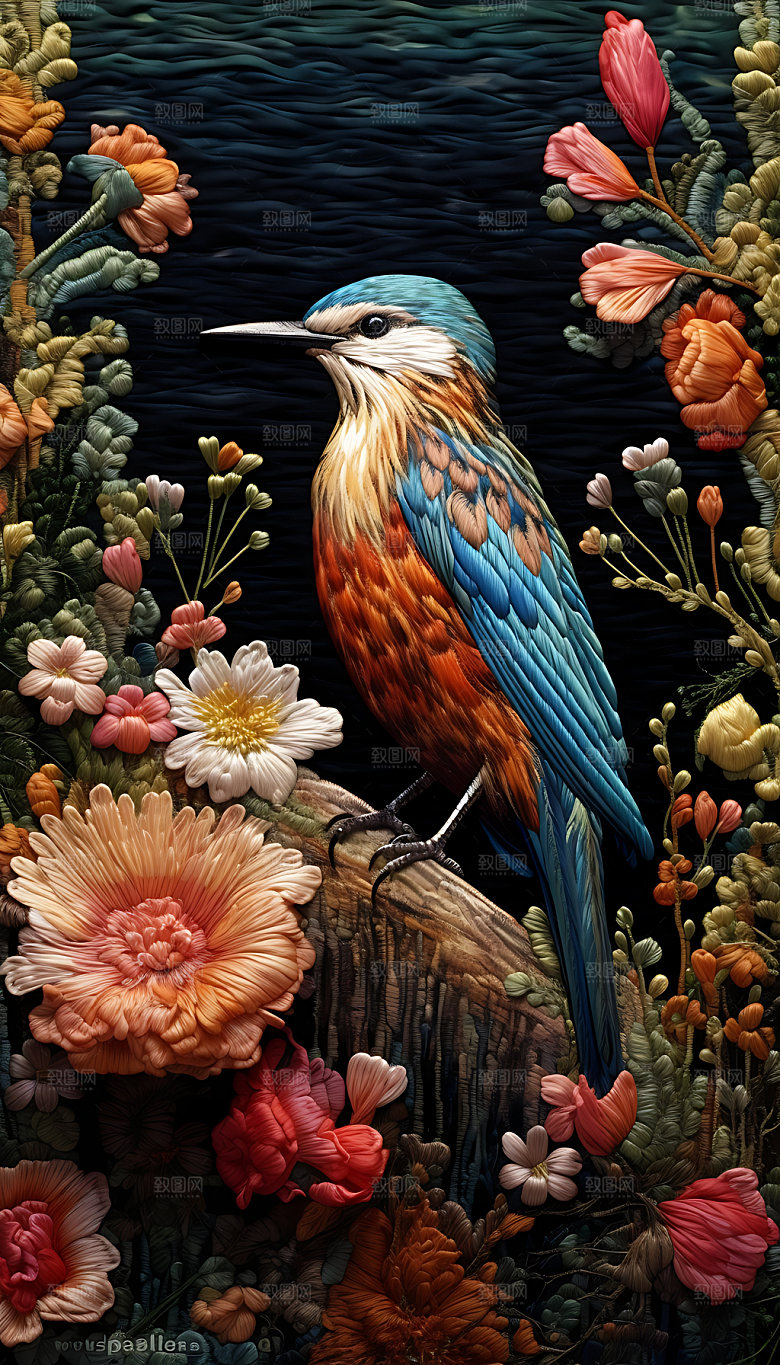 中国风花鸟自然立体装饰画