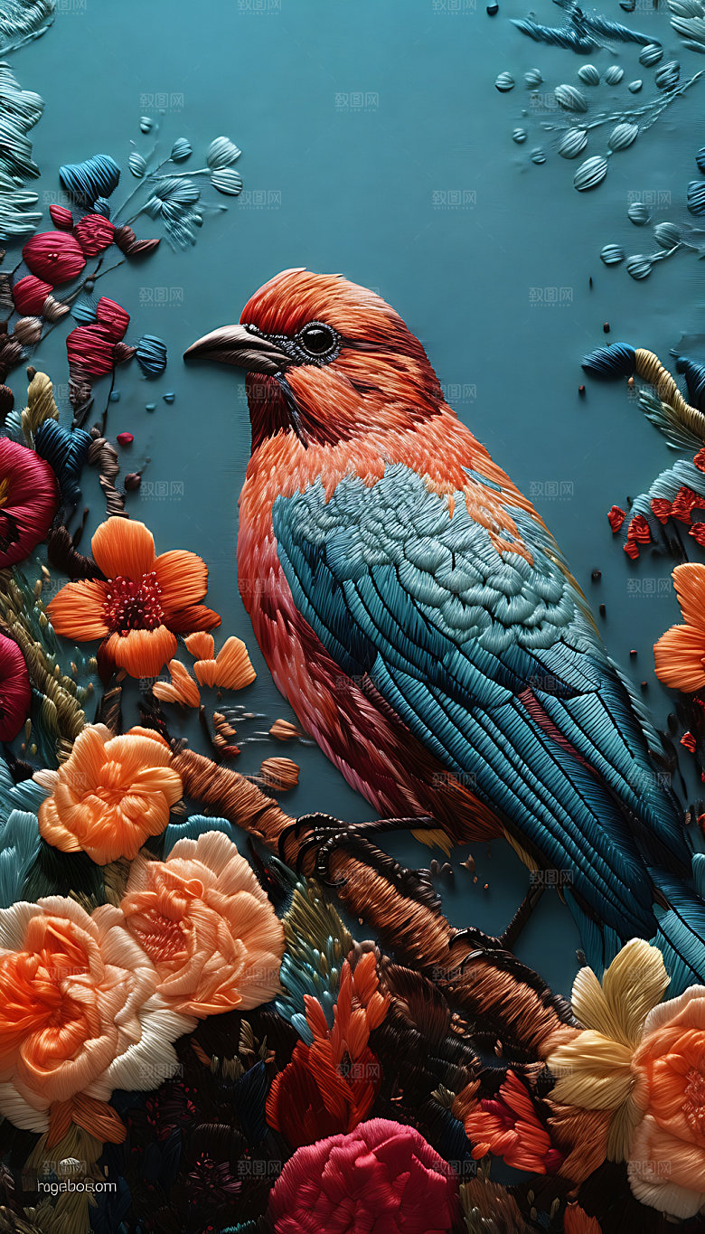 中国风花鸟浮雕立体装饰画