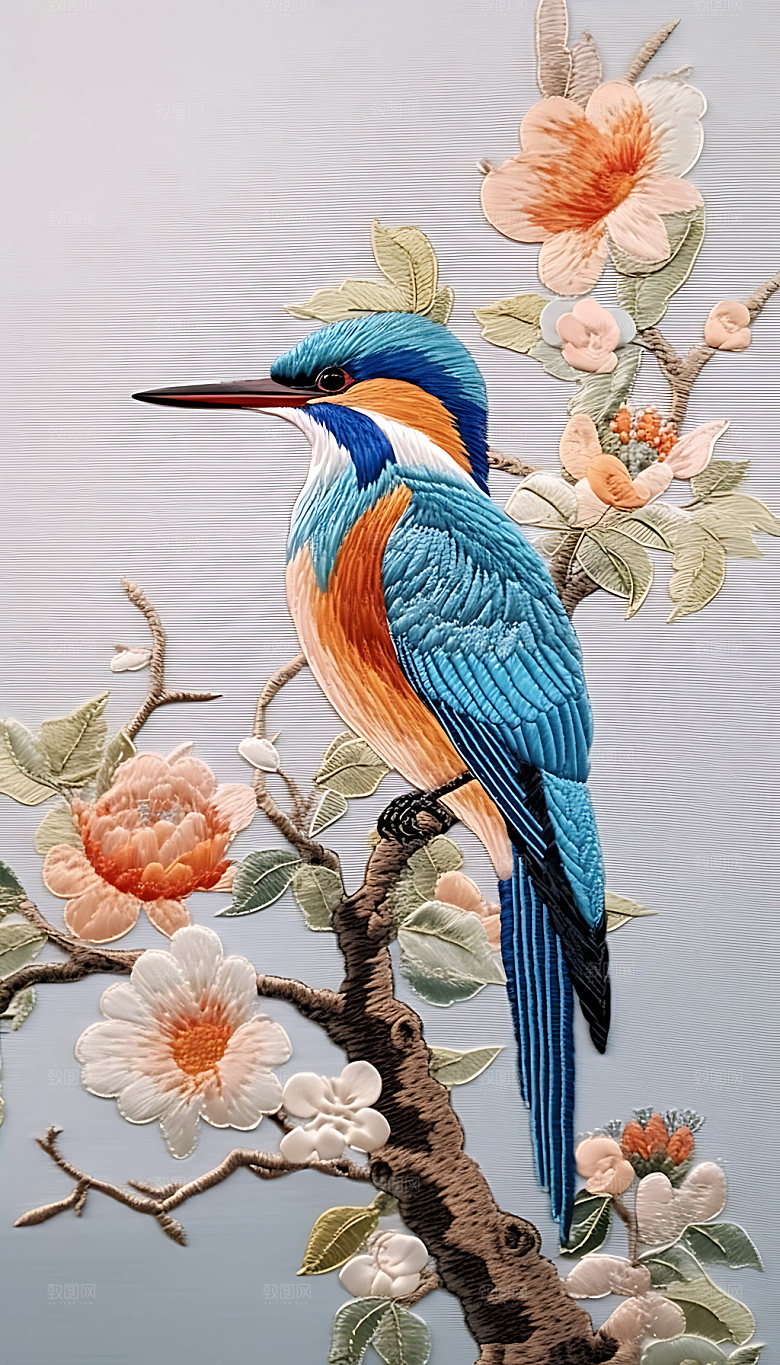 中国风花鸟浮雕立体装饰画