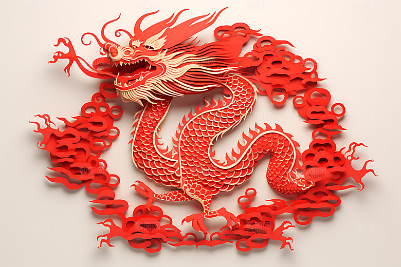 浮雕龙龙年中国龙元素