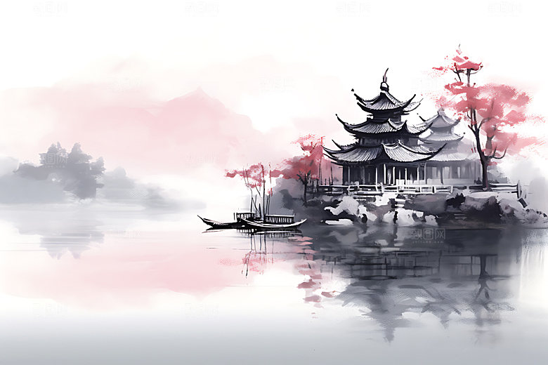 水墨黑白传统装饰画