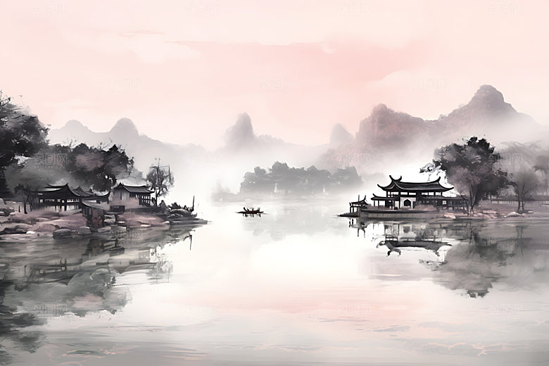 水墨中国风晕染装饰画