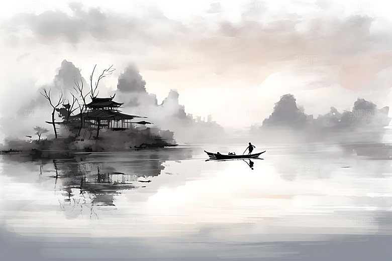 水墨中国风中国画装饰画