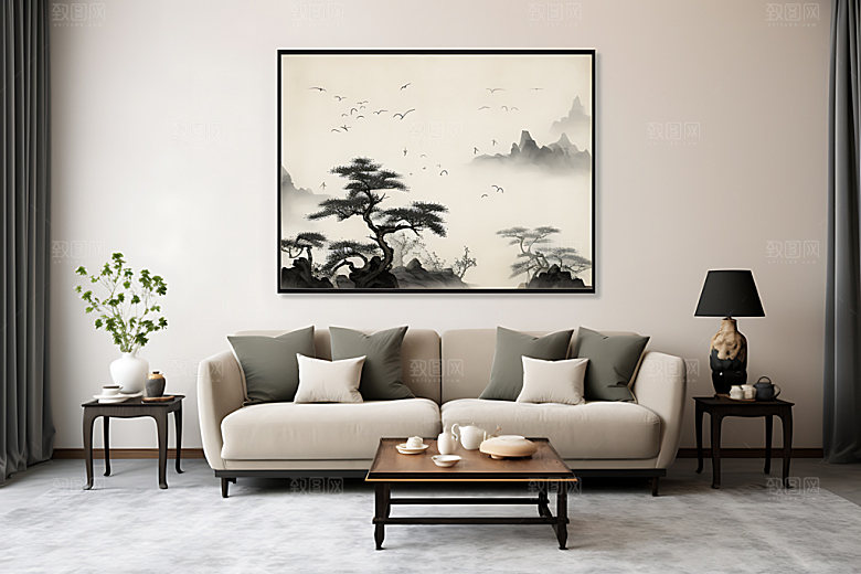 水墨中国风中国画装饰画