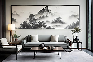 水墨中国画黑白装饰画