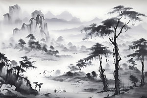 水墨国画中国风装饰画