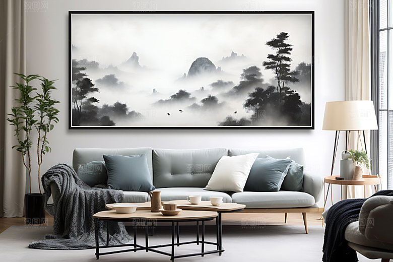 水墨中国风中国画装饰画