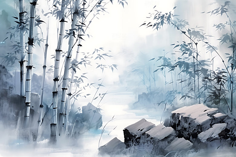 水墨中国画山水装饰画