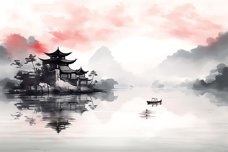 水墨山水中国风装饰画
