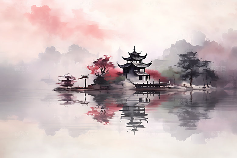 水墨国画晕染装饰画