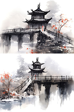 山水中式中国画装饰画
