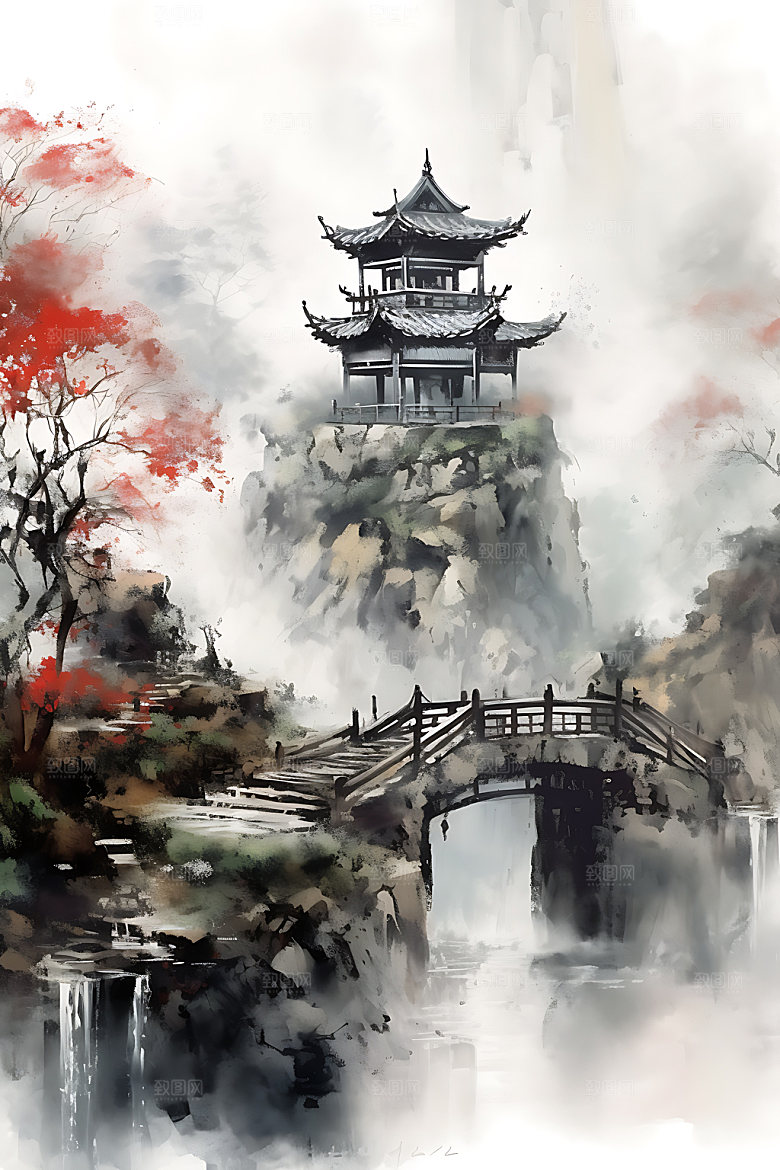 山水中国画工笔画装饰画