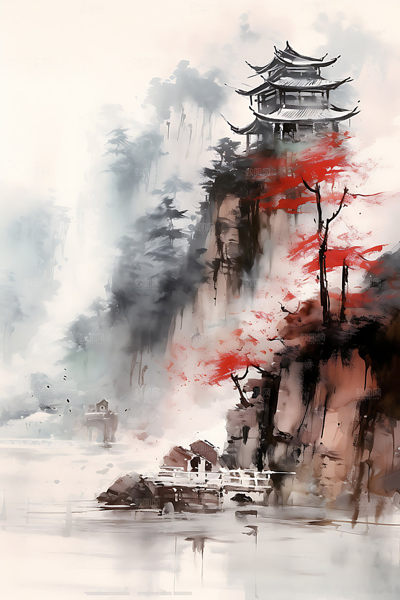山水中国画工笔画装饰画
