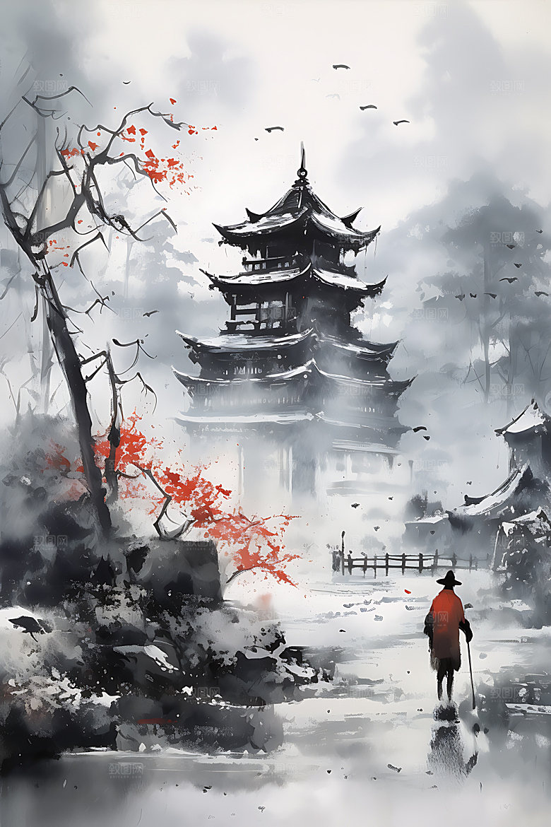 山水工笔画中国画装饰画