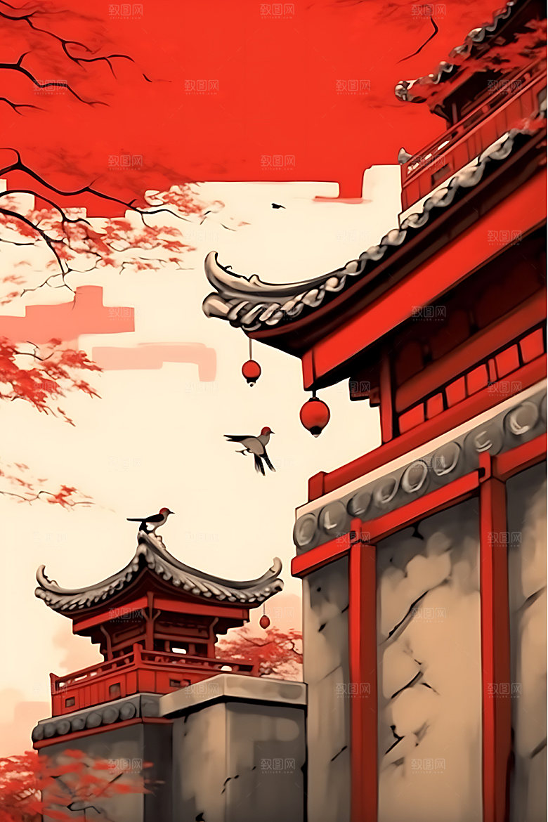 山水水墨中式装饰画