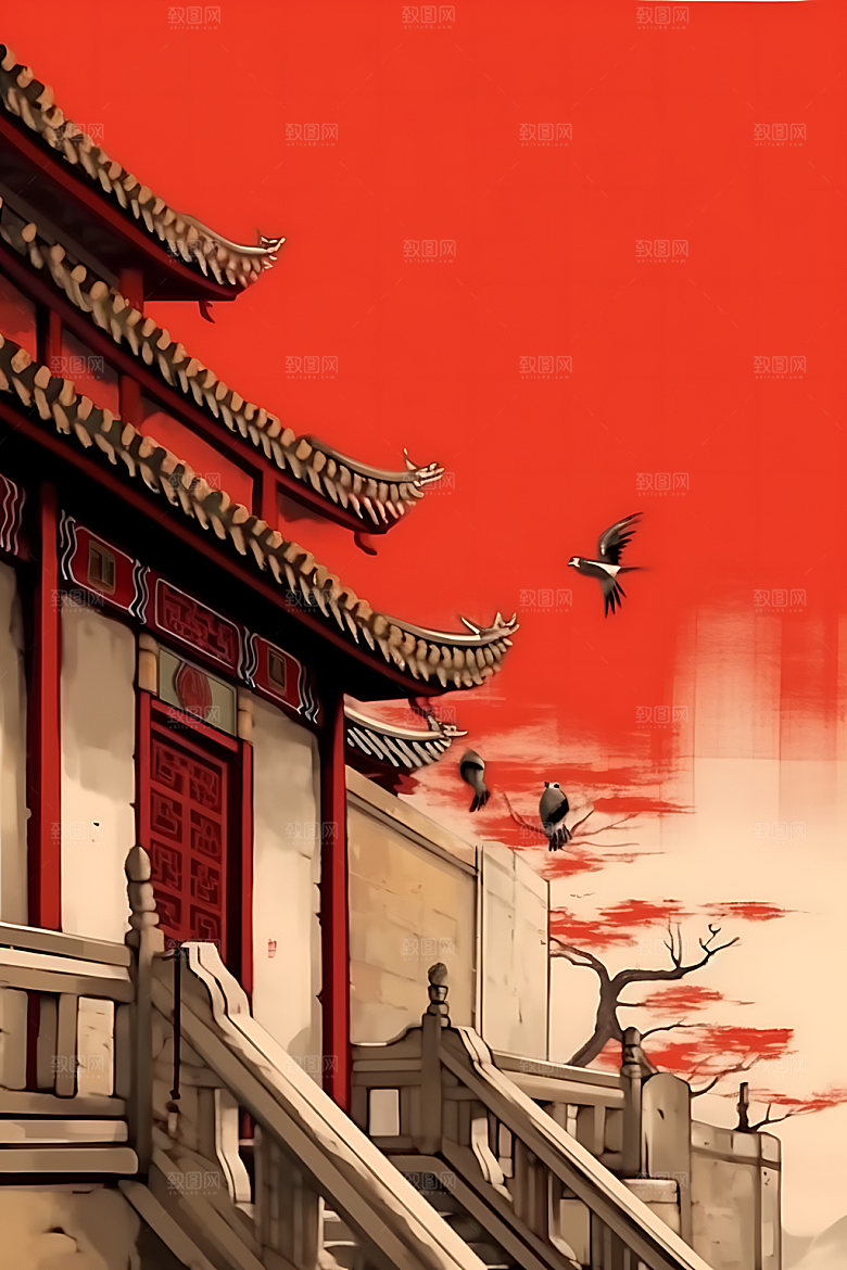 山水笔墨中式装饰画
