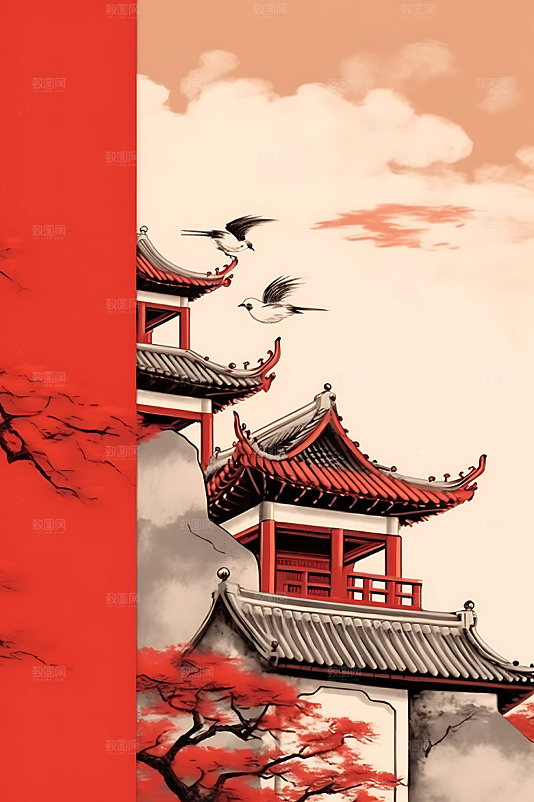 山水水墨中国画装饰画