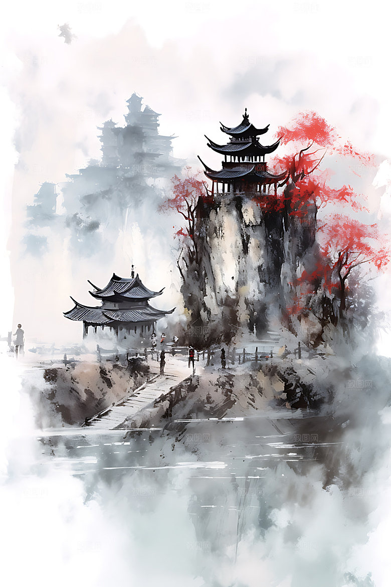 山水中国画工笔画装饰画
