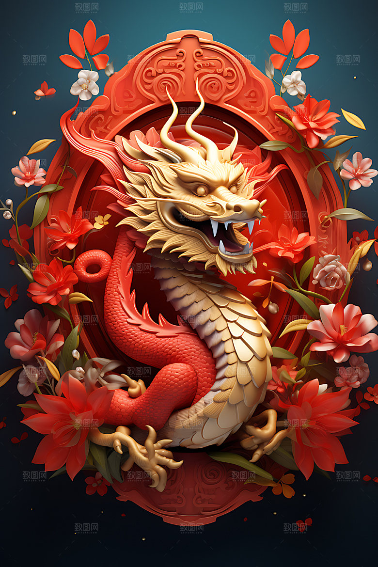 中国龙热闹模型效果图