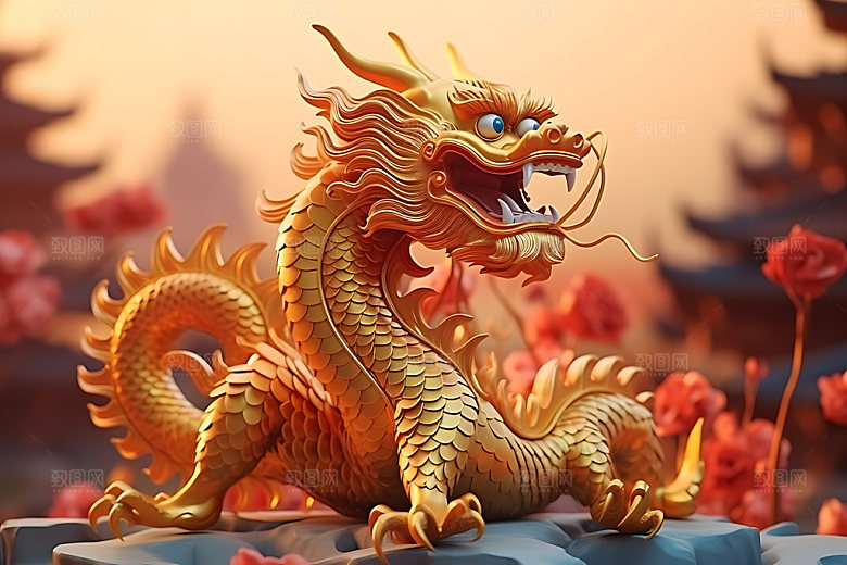 中国龙热闹模型效果图