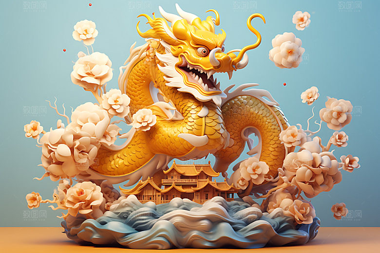 中国龙3D喜庆效果图