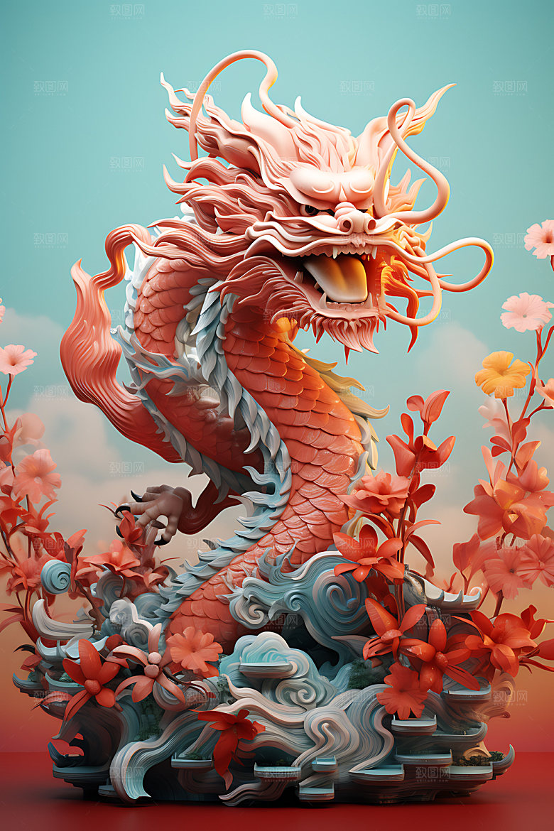 中国龙传统文化热闹效果图
