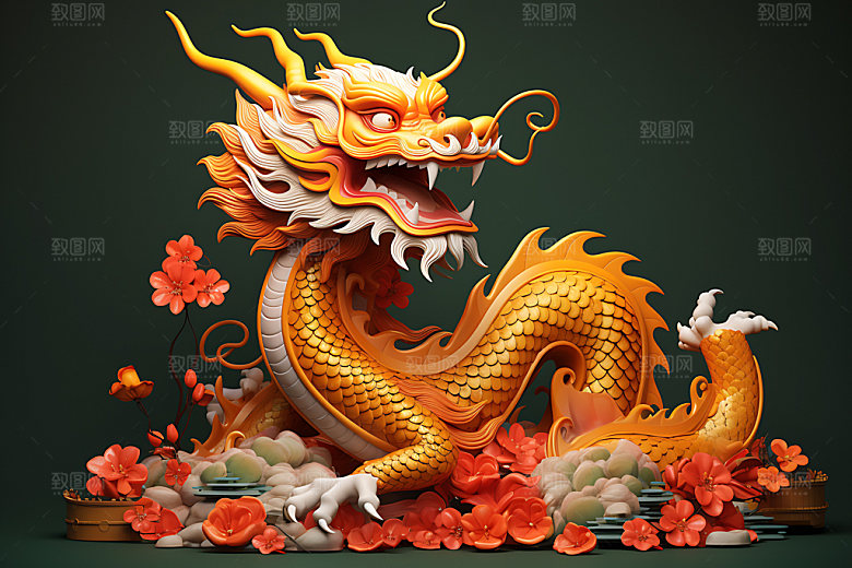 中国龙热闹3D效果图