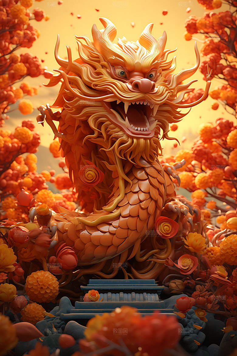 中国龙模型3D效果图