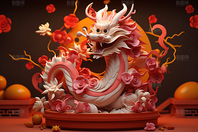 中国龙质感喜庆效果图