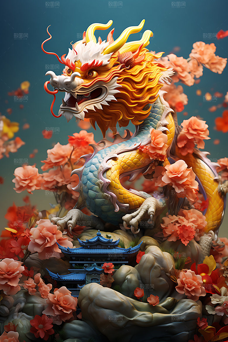 中国龙传统文化模型效果图