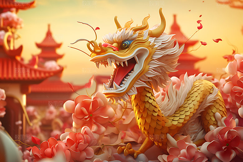 中国龙十二生肖龙年效果图