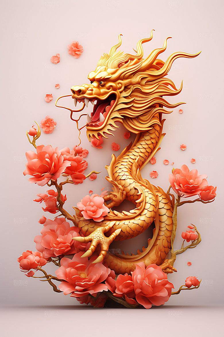 中国龙龙年传统文化效果图