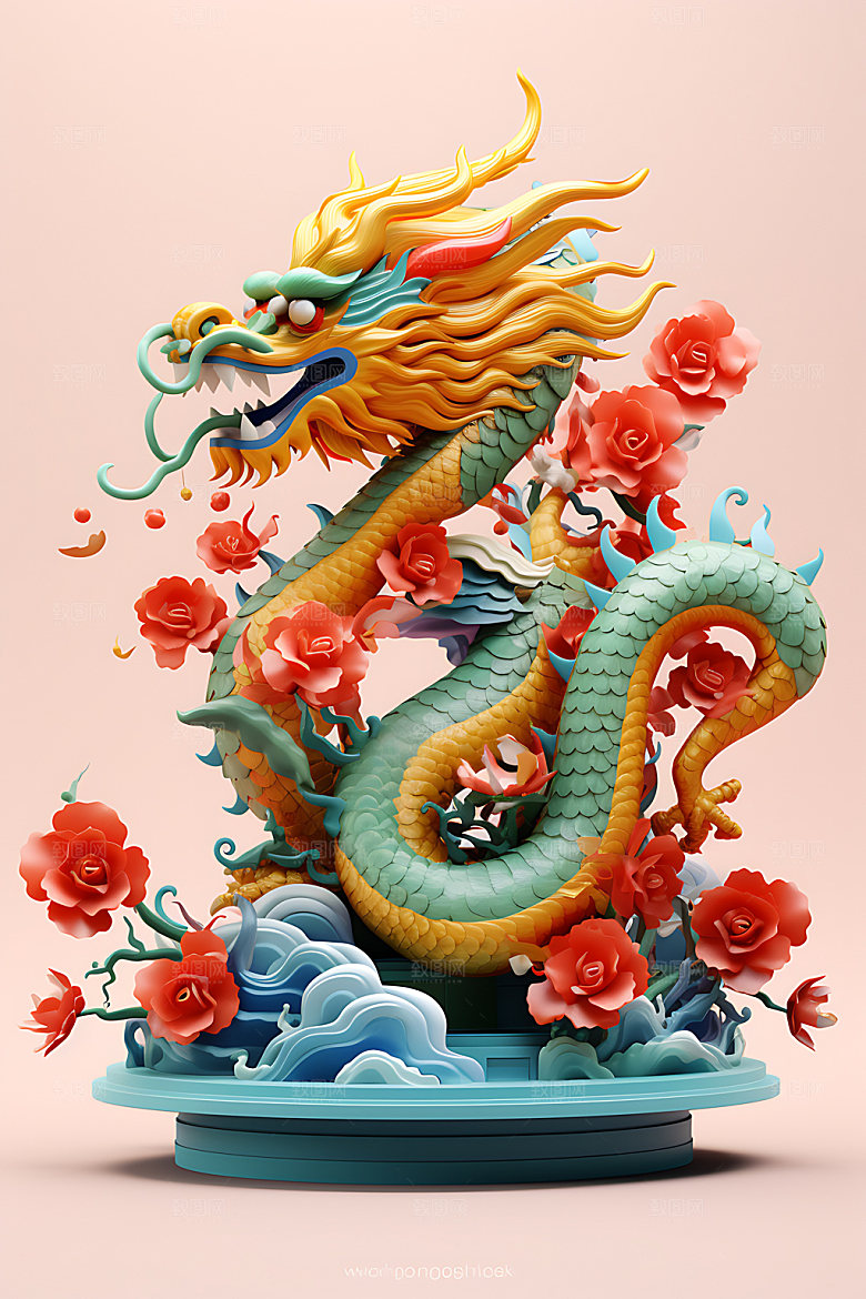 中国龙热闹3D效果图