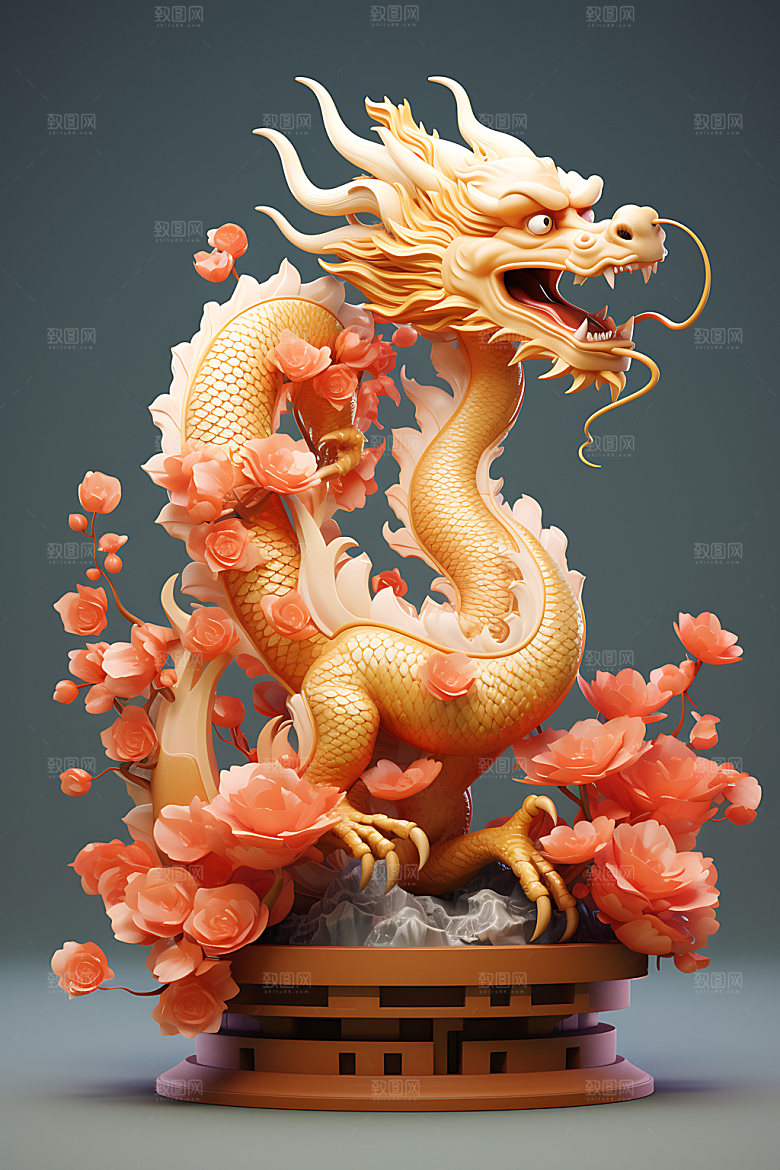 中国龙传统文化3D效果图