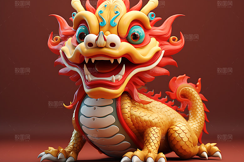 中国龙模型龙年效果图