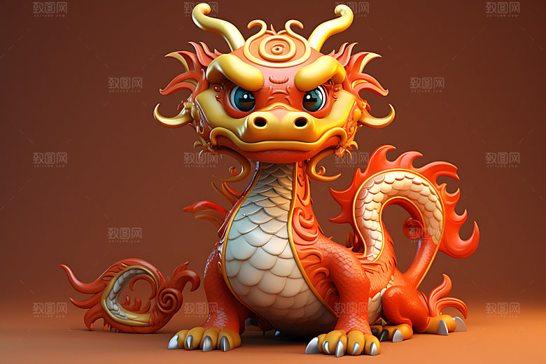 中国龙模型龙年效果图