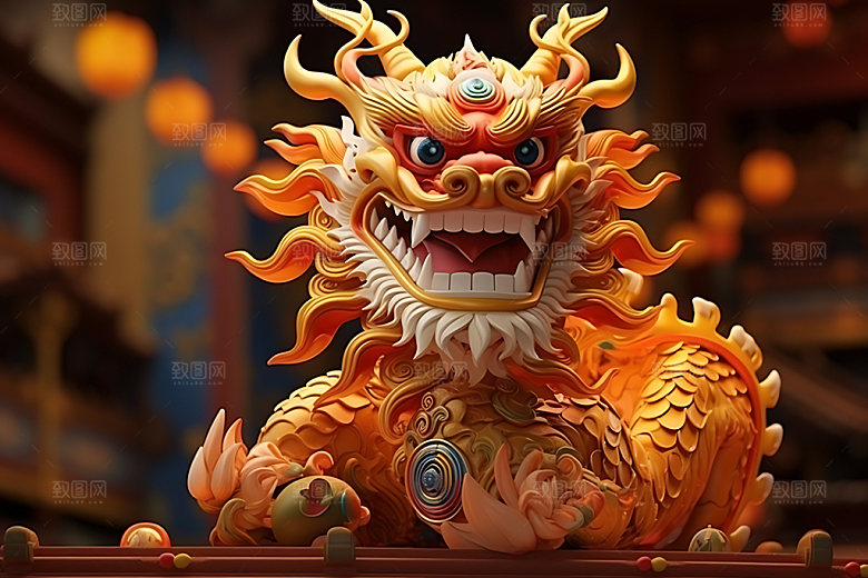 中国龙立体喜庆效果图