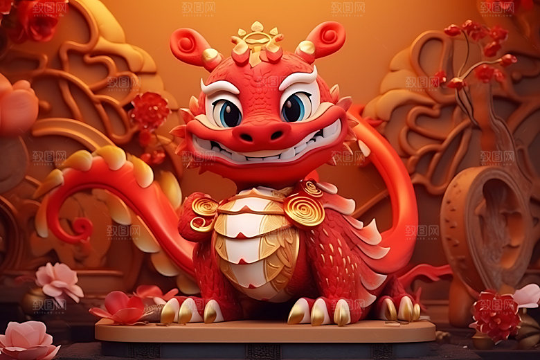 中国龙喜庆热闹效果图