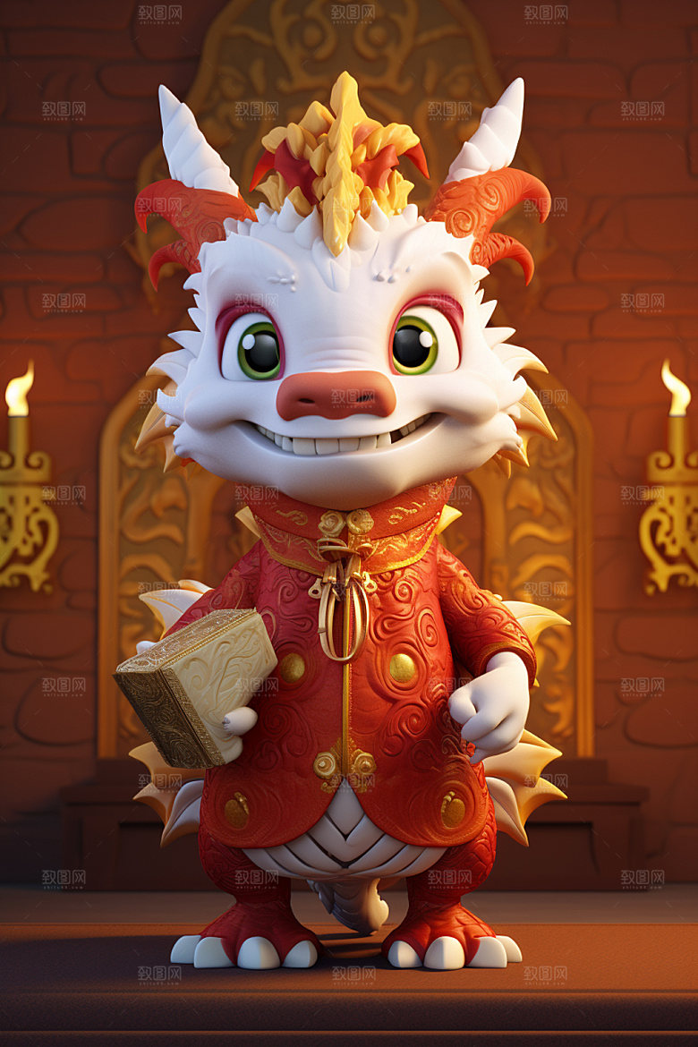卡通中国龙春节3D模型