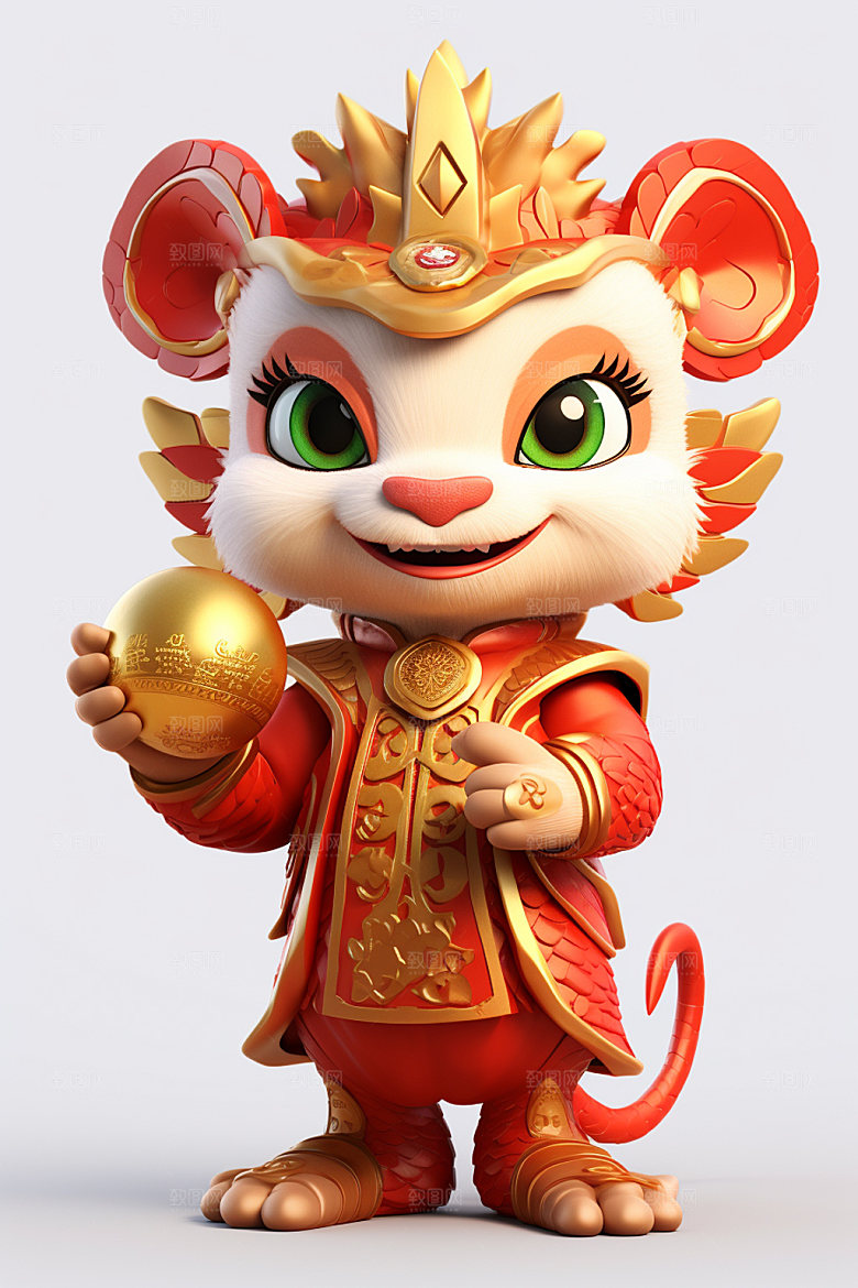 卡通中国龙立体春节模型