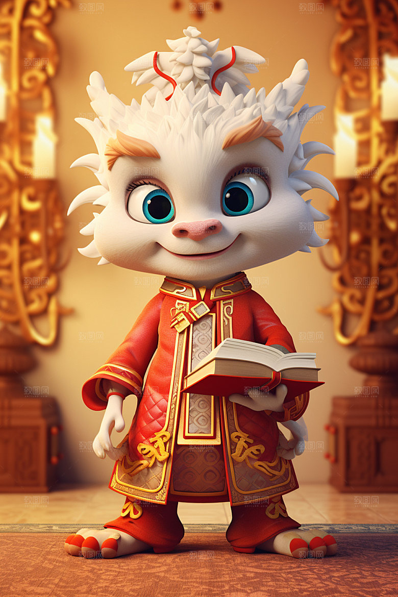 卡通中国龙新年龙年模型