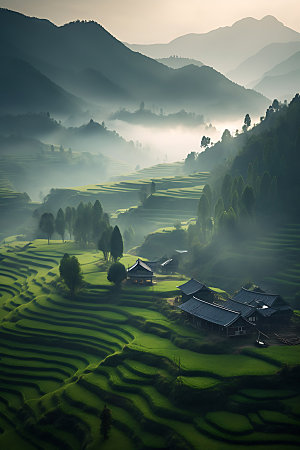 中国乡村田野农村摄影图