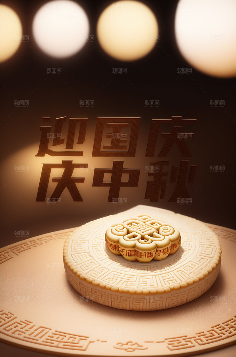中秋国庆宣传节日艺术字