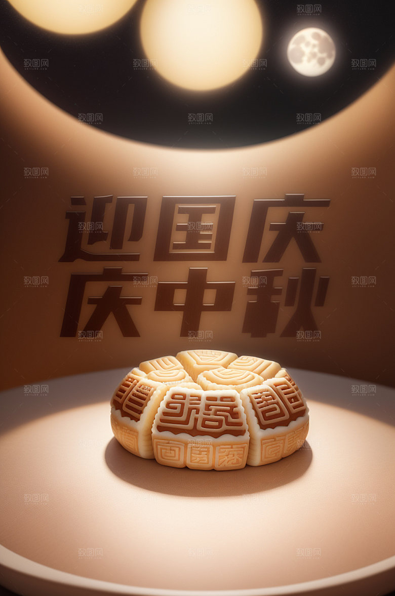 中秋国庆高清宣传艺术字