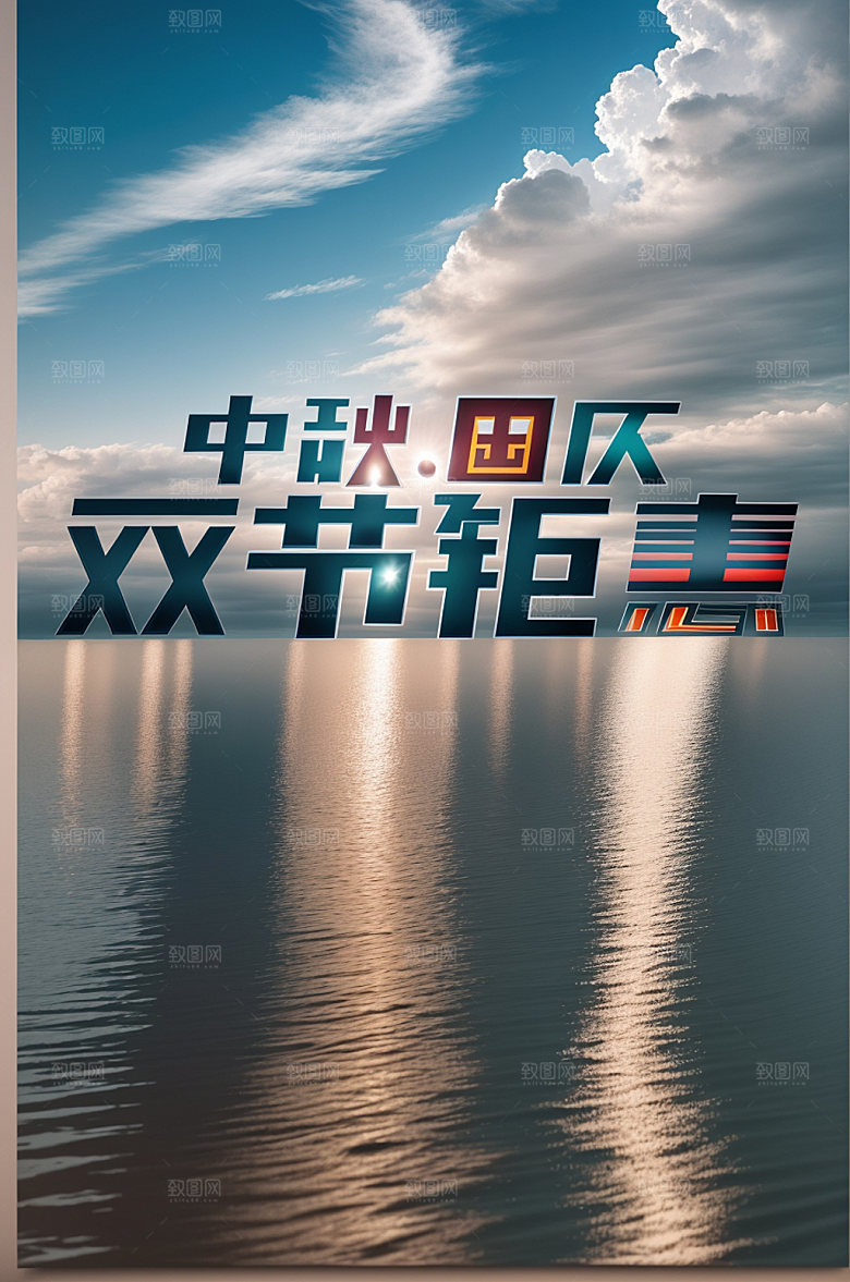 中秋国庆高清假日艺术字