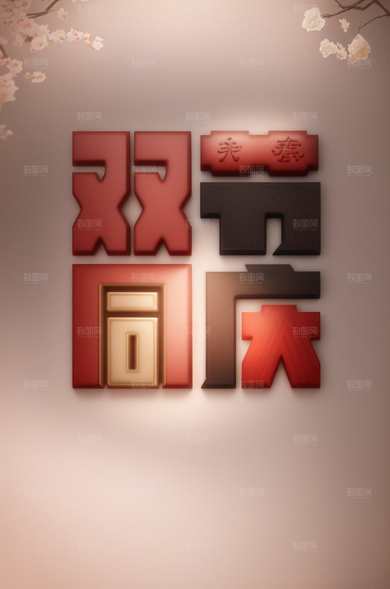 中秋国庆节日宣传艺术字