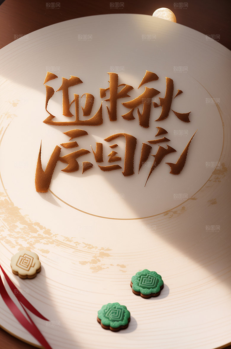 中秋国庆假日节日艺术字