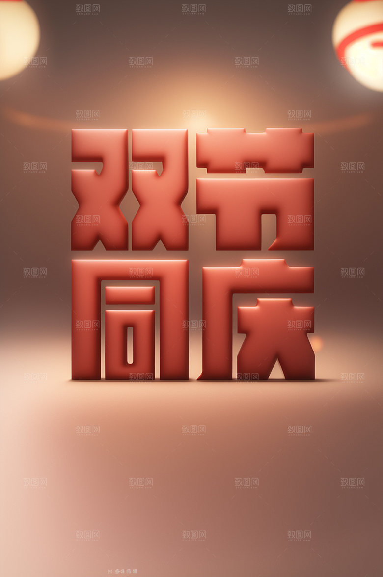 中秋国庆节日假日艺术字