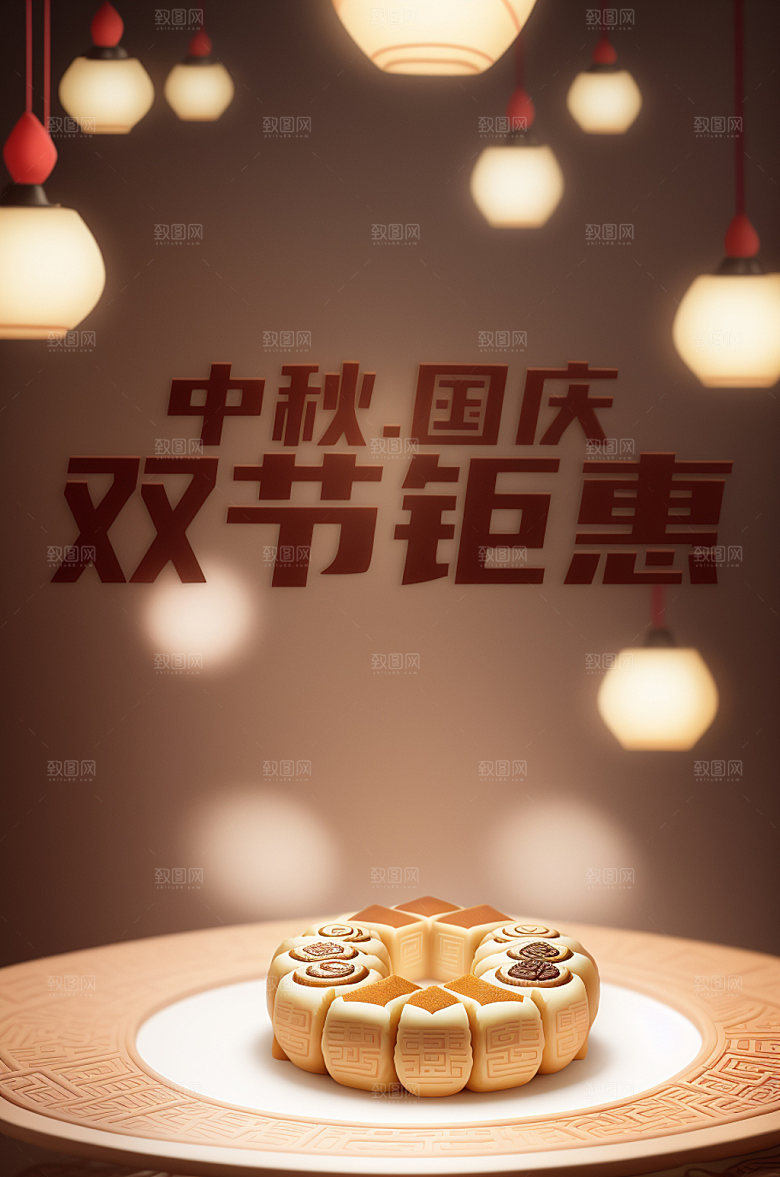 中秋国庆高清节日艺术字